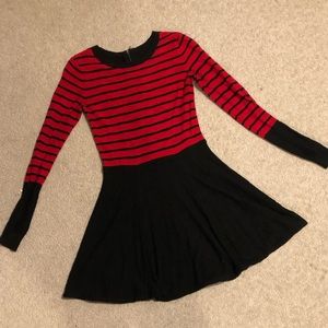 Express black and red sweater dress